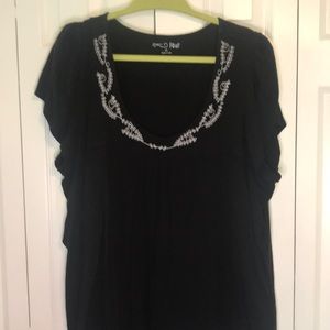 Ladies plus black top